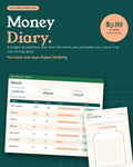 Money Diary Budget Planner: Smart Excel & Google Sheets Spreadsheet + Colour-In Printables