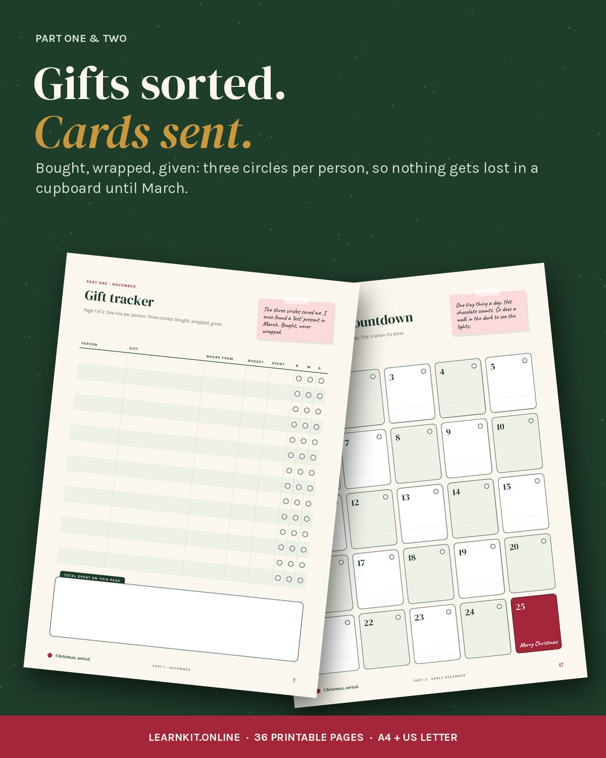 Christmas Planner: Christmas, Sorted. 36-Page Printable Holiday Organizer (A4 + US Letter)