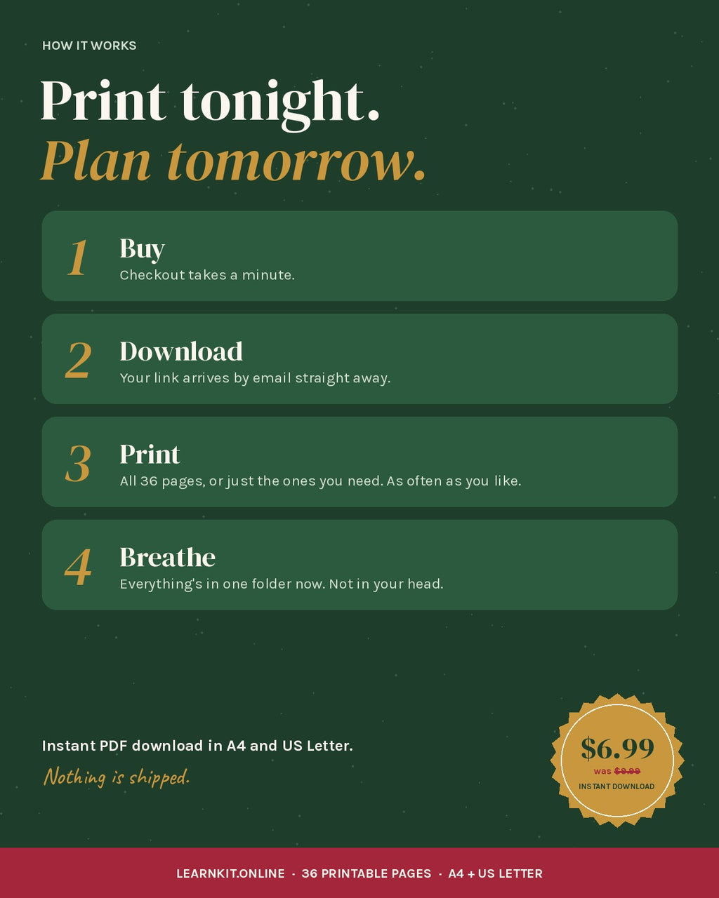 Christmas Planner: Christmas, Sorted. 36-Page Printable Holiday Organizer (A4 + US Letter)