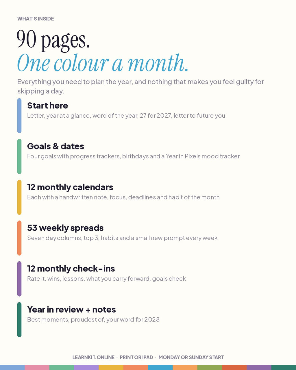 2027 Planner: Landscape Weekly & Monthly, Printable + Hyperlinked for iPad (A4 + US Letter)