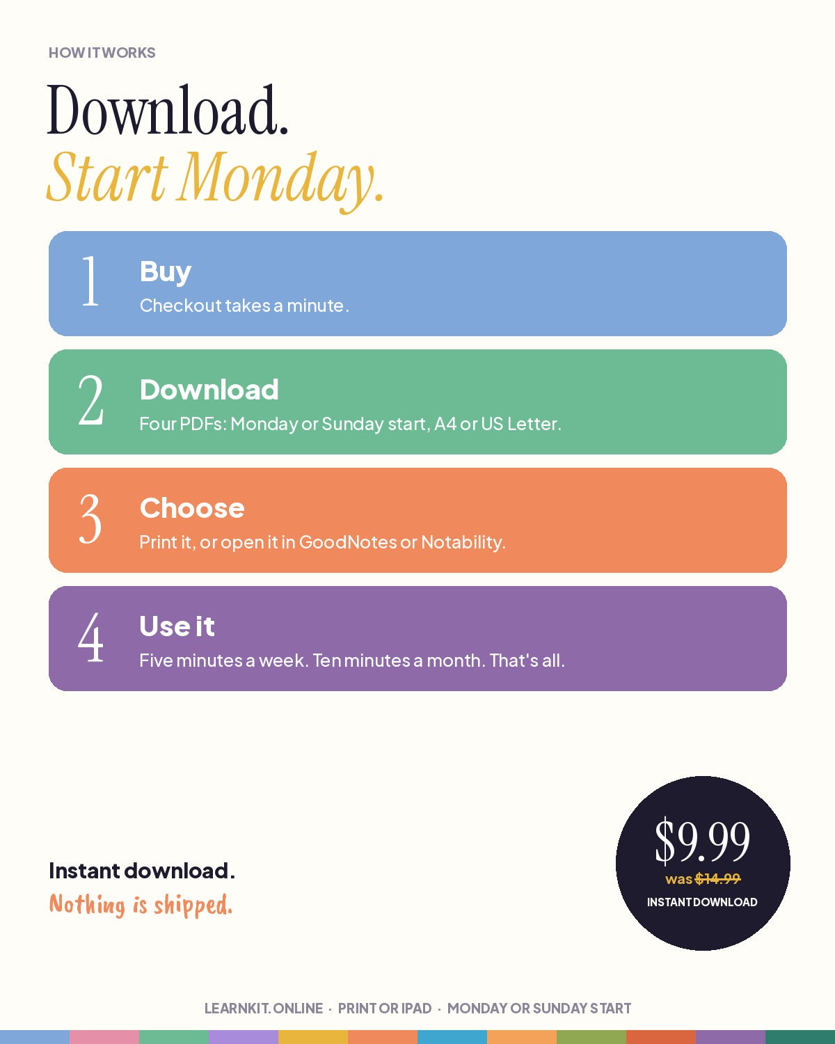2027 Planner: Landscape Weekly & Monthly, Printable + Hyperlinked for iPad (A4 + US Letter)