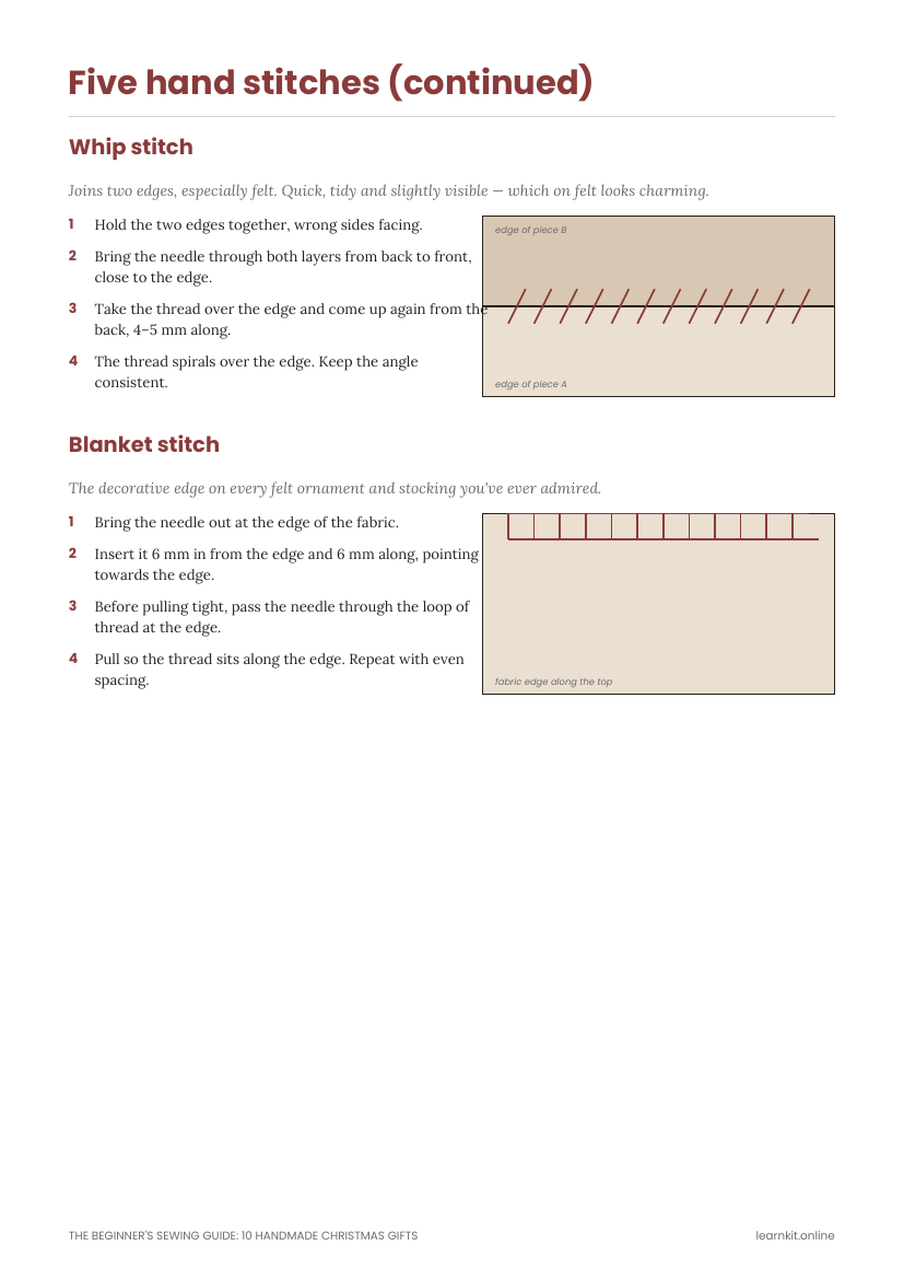 The Beginner's Sewing Guide: 10 Handmade Christmas Gifts — Ebook (PDF)
